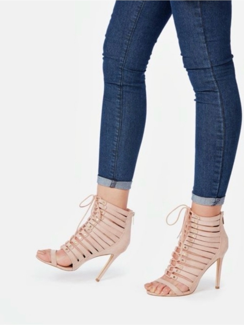 Women's Blush Strappy High Heel Sandals